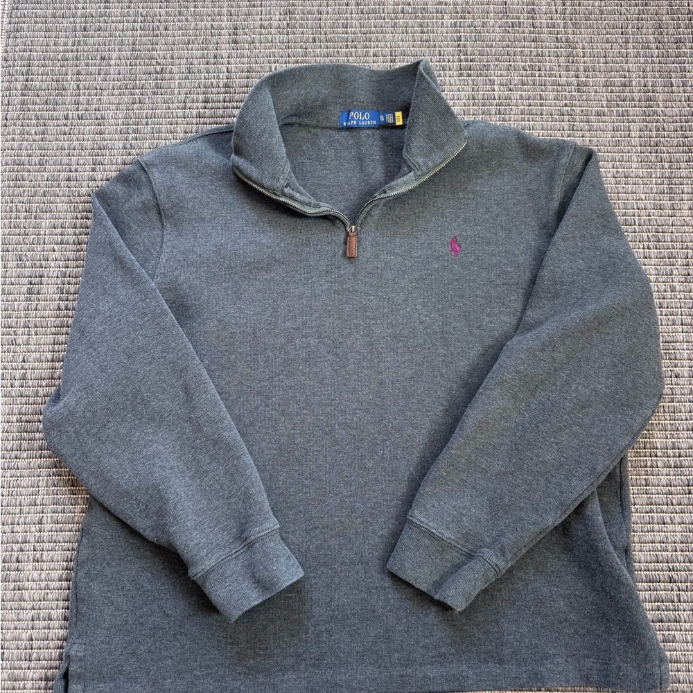 Polo by Ralph Lauren Gray Estate Rib 1/4 Zip Pullover